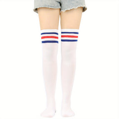 Striped Thigh High Socks Lolita Over The Knee Stockings