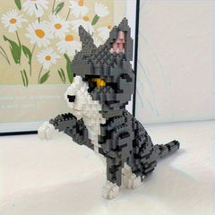 Psc Adorable Pet Cat Building Block Model Office And Home Decorative Item