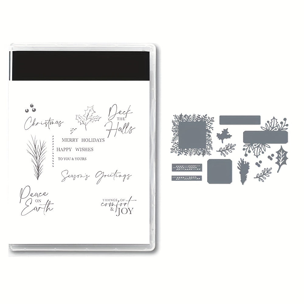 Christmas Metal Cutting Dies And Stamps Set For Scrapbooking Crafts