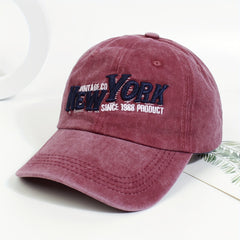 YORK Embroidery Baseball Cap Vintage Washed Distressed Cot...