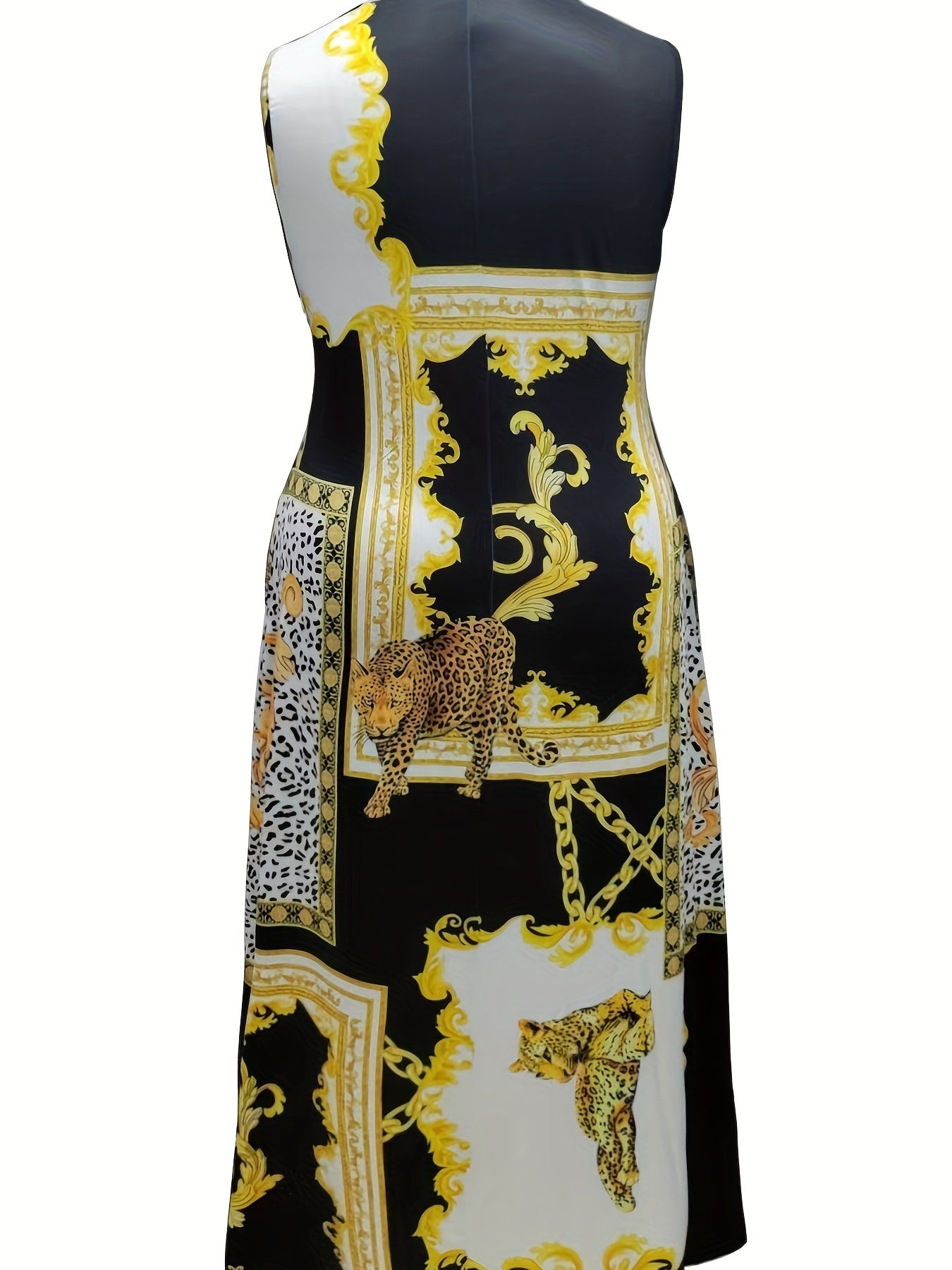Leopard Print Cut Out Maxi Tank Dress