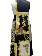 Leopard Print Cut Out Maxi Tank Dress