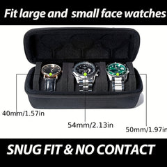 3 Slots Hard Watch Travel Case Watch Roll Case Storage And Organizer