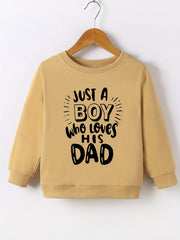 KID'S DAD LOVE Letter Print Crew Neck Sweatshirt