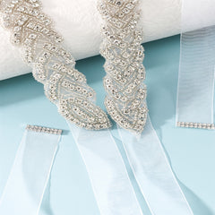 Wedding Dress Waist Chain Bridal Belt Faux Pearl Rhinestone Girdle