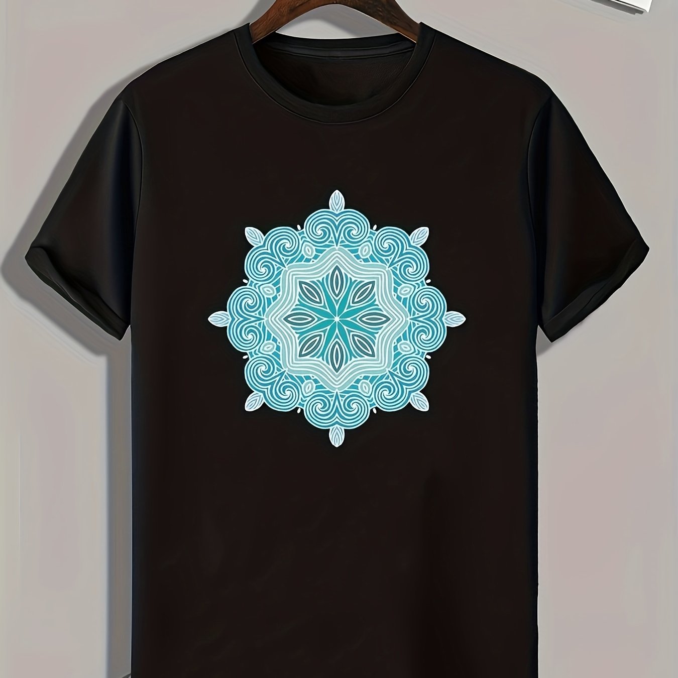 Flower Print Men's Graphic T-shirt for Summer