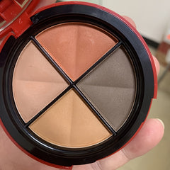 4-Color Matte Eyeshadow Palette - Olive Green Lemon Yellow Pumpkin Orange Brown