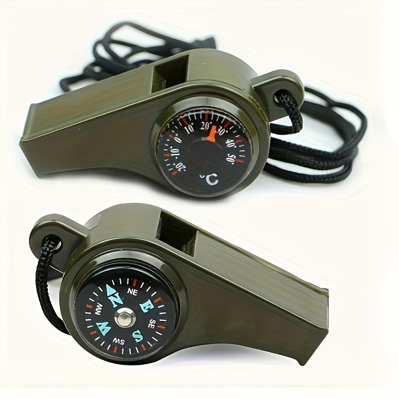 3-In-1 Emergency Whistle Compass Thermometer