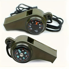 3-In-1 Emergency Whistle Compass Thermometer
