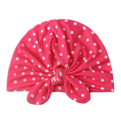 Polka Dot Rabbit Ears Baby Headscarf Hat for Daily Wear