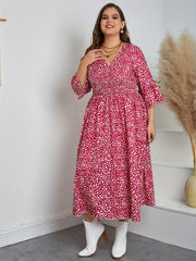 Bell Sleeve V Neck Casual Dress