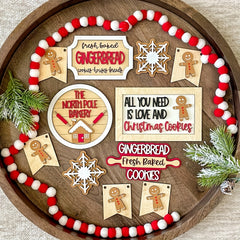 Christmas Layered Tray Decor Biscuit Man House Snowflake Winter Warm Christmas