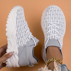Bamboo Pattern Socks Sneakers Lace Up Outdoor Running Shoes