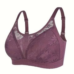 Wireless Lace Bra Full Coverage Comfortable Breathable Women's Lingerie