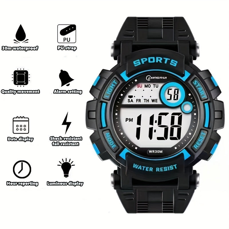 Outdoor Sports Electronic Watch with Function Alarm