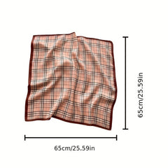 Plaid Print Bandana Classic British Style Shawl Casual Square Scarf