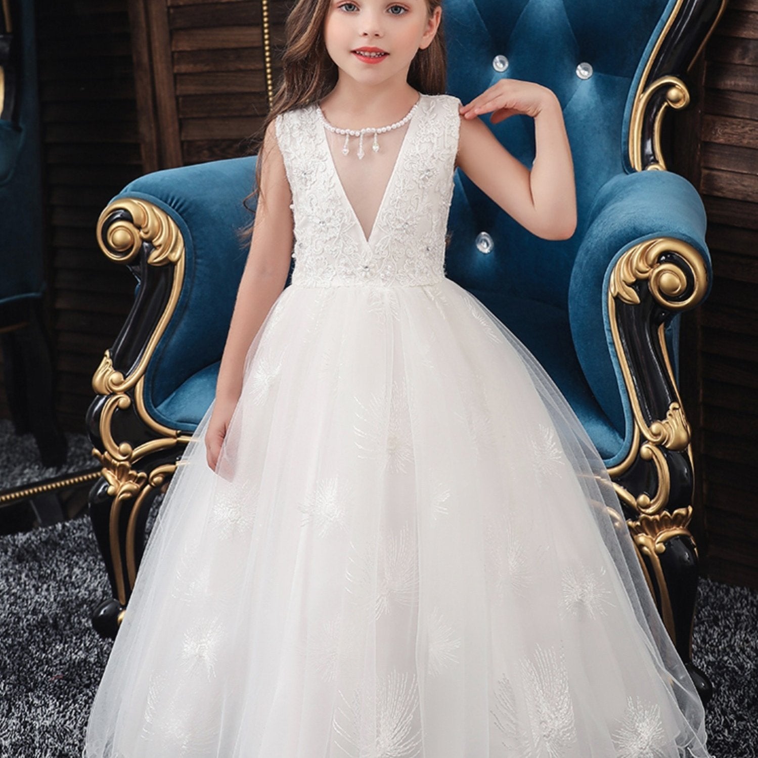 Baby Girls' Sleeveless Princess Dress Birthday Party Dress