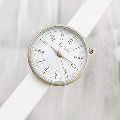 Minimalist Unisex Wristwatch Golden Hands Strap Quartz Movement