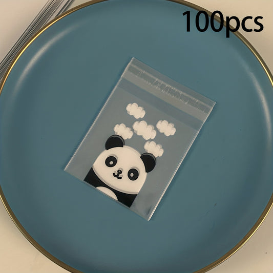 100pcs Panda Pattern Candy Bags Self Adhesive Gift Pouch