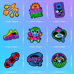 50 Neon Stickers Waterproof Vinyl Decals for Laptop Water Bottles