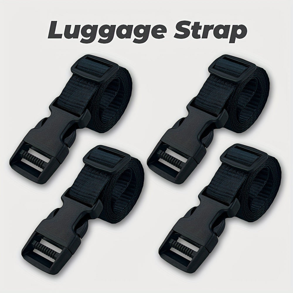 4pcs 55in Luggage Straps w/ Adjustable Buckle for Suitcase Backpack