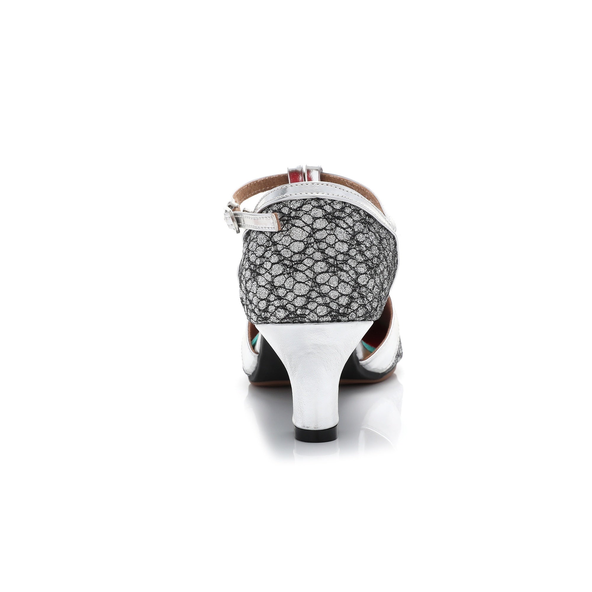 Women's Latin Dance Shoes with Closed Toe Buckle & Kitten Heels