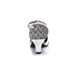 Women's Latin Dance Shoes with Closed Toe Buckle & Kitten Heels