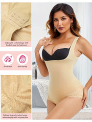 Tummy Control Shapewear Waist Training Panties Lace Decor Body Shaper