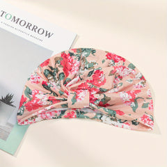 Flower Print Turban Cap Head Wrap Elastic Hijab Women Bandana Beanies