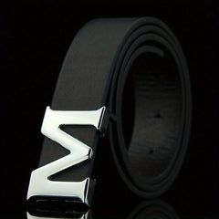 Men's M Pattern Buckle Belt for Outdoor Party Business