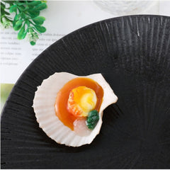 2pcs Realistic Scallops w/ Garlic Sauce Mixed Colors Kitchen Photography Props