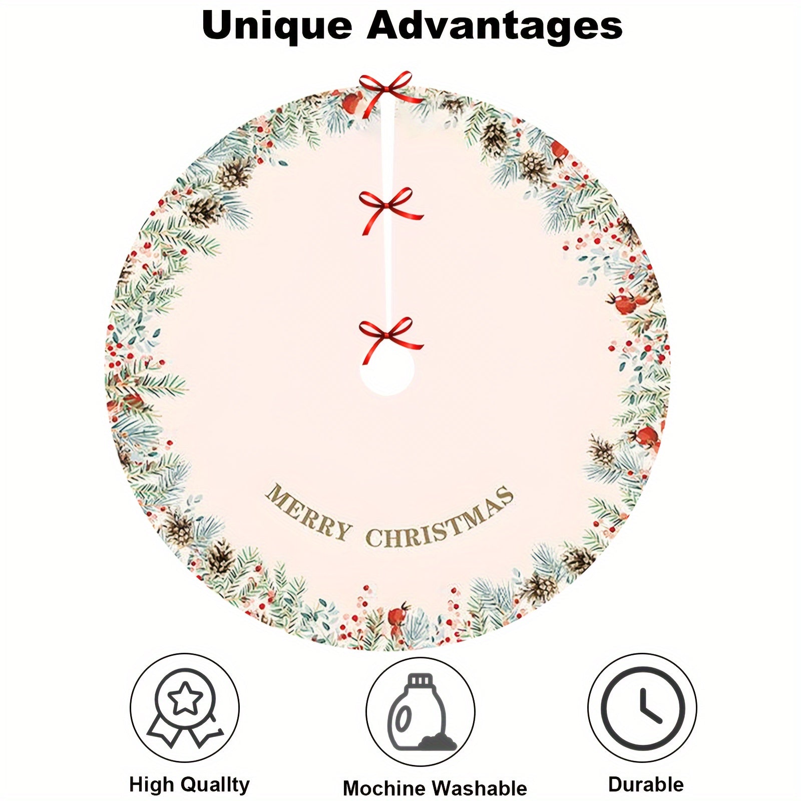 Farmhouse Christmas Tree Skirt Rustic Holiday Decorations