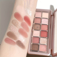 Gray Pink Rose Eyeshadow Palette Low Saturation Pearly Diamond Shimmer Matte