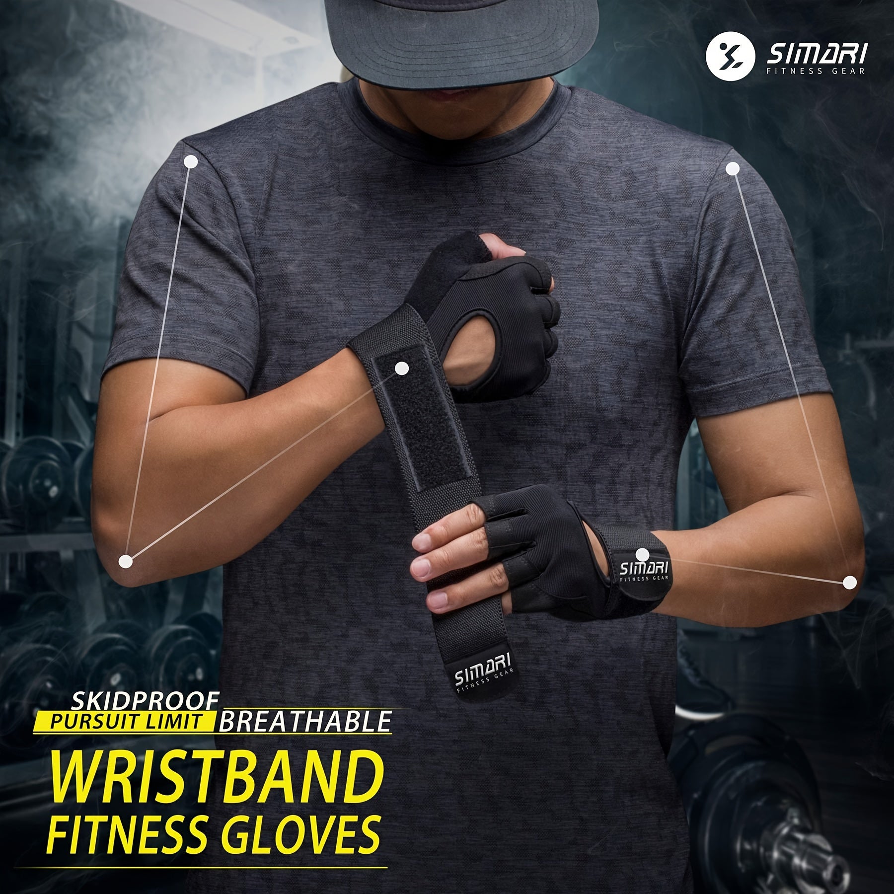 Full Palm Protection Gloves for Weightlifting Fitness Training