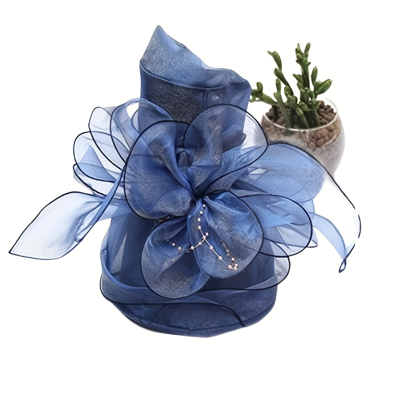 Organza Derby Hat Wide Brim Sun Hat Church Wedding Bridal Bucket Beach Hat