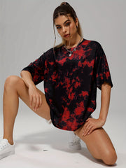 Women's Tie Dye Half Sleeve T-shirt Crew Neck Casual Tee