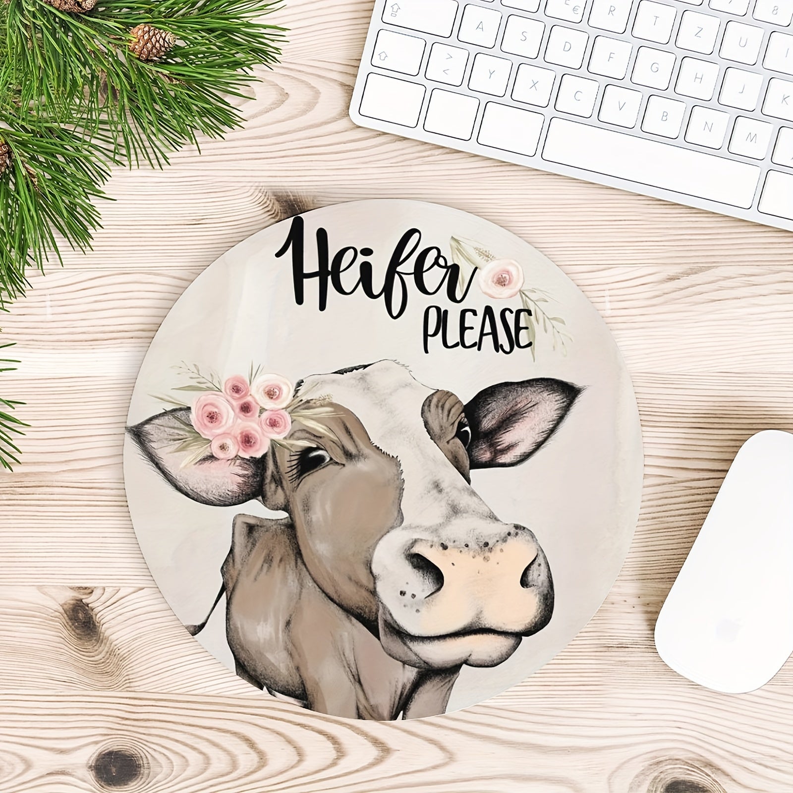 Gaming Mouse Pad for Women 7.8 inch Round Non-Slip Rubber Mouse Mat