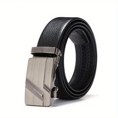 Men's Automatic Buckle Belt PU Leather Belt Business Suit 47in