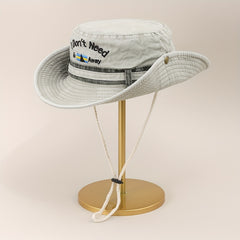 Embroidered Drawstring Bucket Hat Cowboy Hat