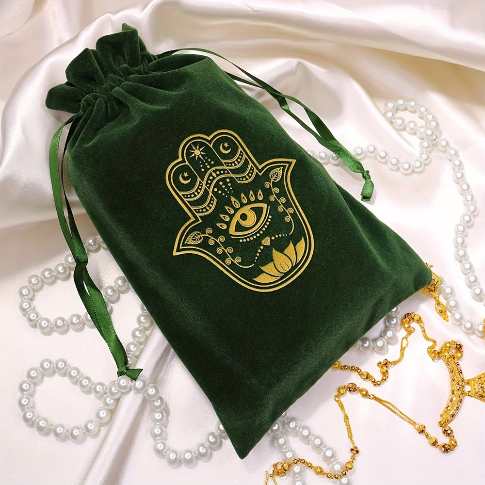 Green Velvet Jewelry Pouch Gift Bag Drawstring Bags