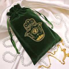 Green Velvet Jewelry Pouch Gift Bag Drawstring Bags