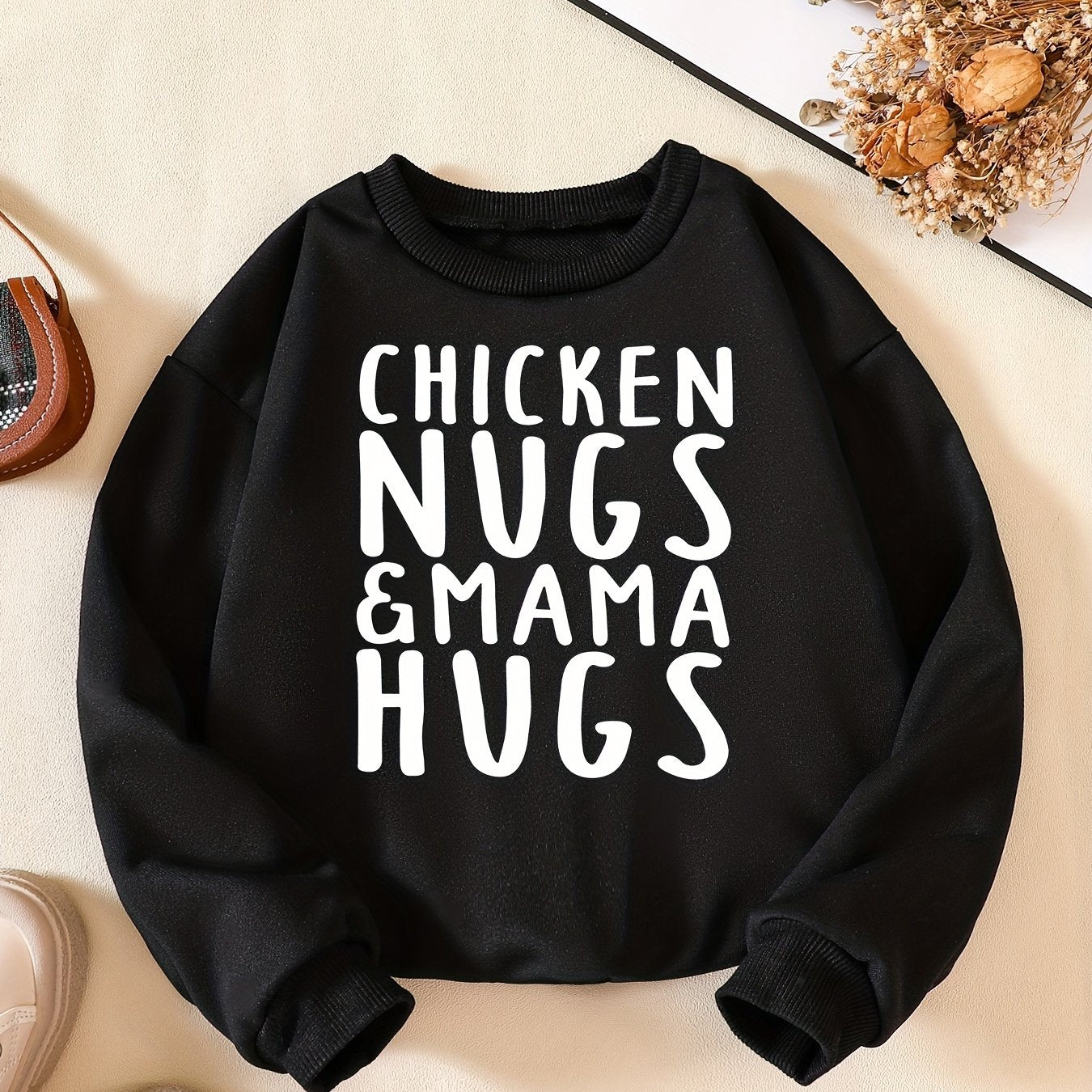 Letter Series Boys Pullover Sweatshirt Long Sleeve Crew Neck Kids Clothing