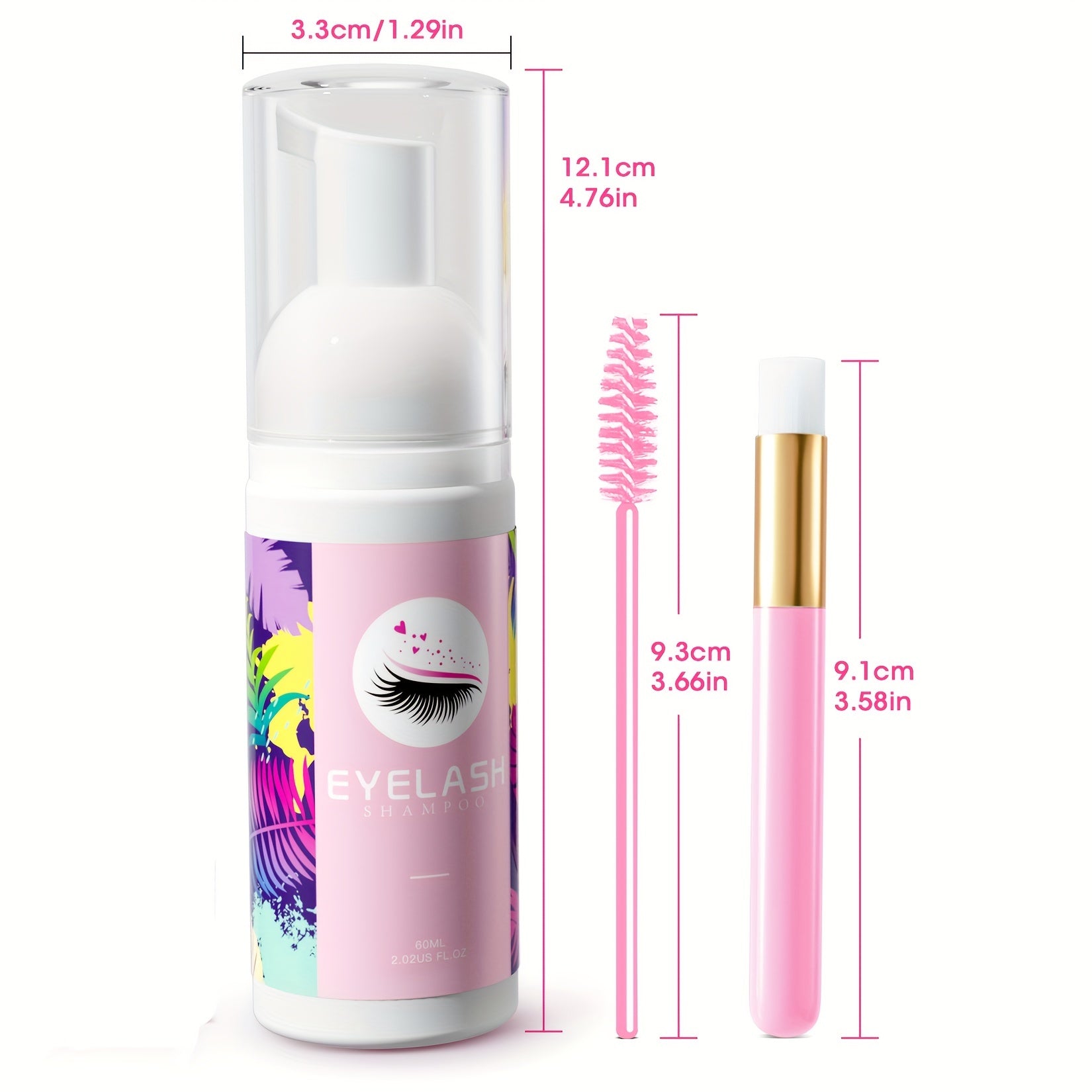Lash Extension Shampoo & Cleanser Kit + Brush - 60ml