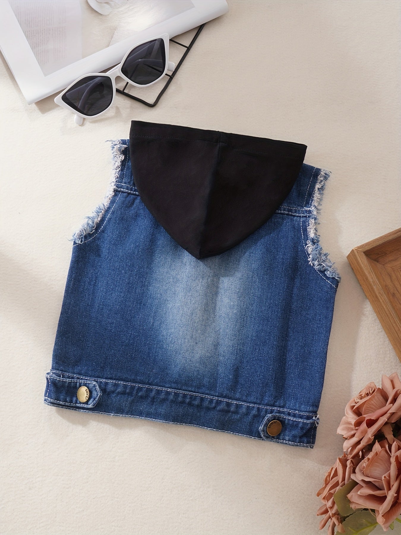 Toddler Girls Hooded Denim Jacket