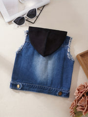 Toddler Girls Hooded Denim Jacket