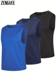 ZENGVEE Men's Solid Tank Tops Quick Dry Breathable Sleeveless Shirts
