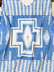 Plus Size Geometric Print V Neck Tank Top