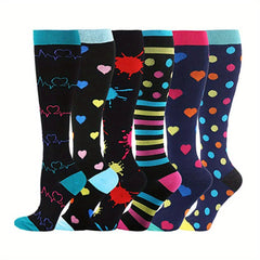 6 Pairs Sport Compression Thigh Socks for Running & Hiking