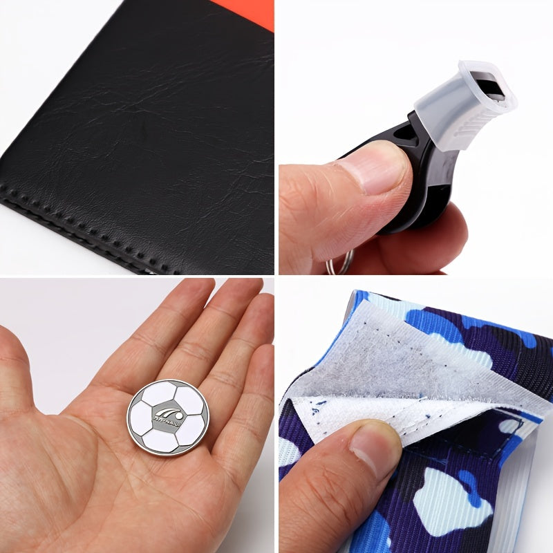 Football Referee Kit w/ Cards, Coin, Whistle, Armband