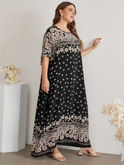 Floral Short Sleeve Maxi Dress